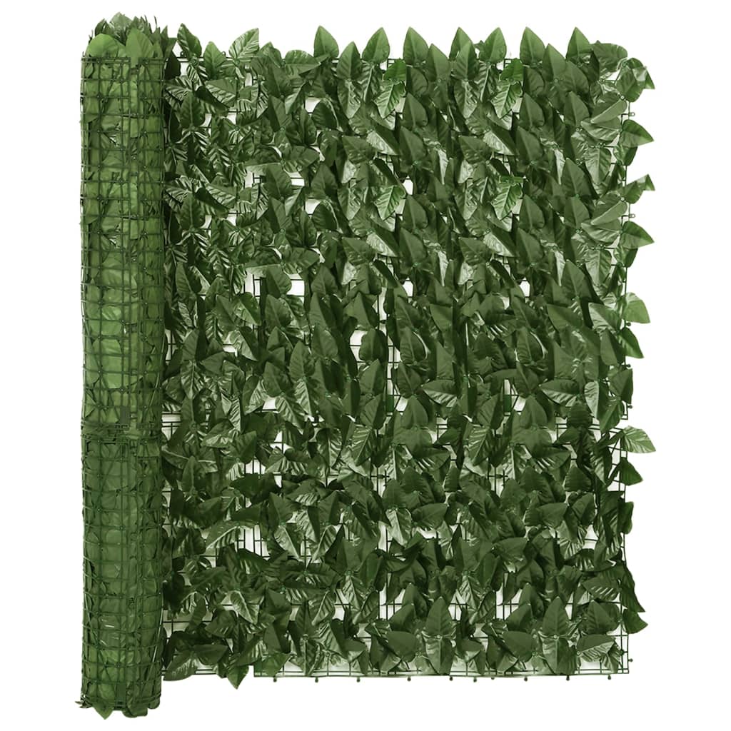 foto del prodotto paravento per balcone protezione privacy schermo privacy con foglie 300 x 100 cm verde scuro 02 0010005