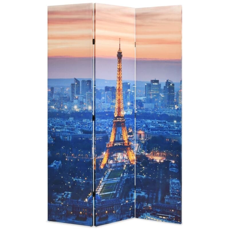 foto del prodotto paravento pieghevole 120x170 cm stampa parigi di notte vidaxl