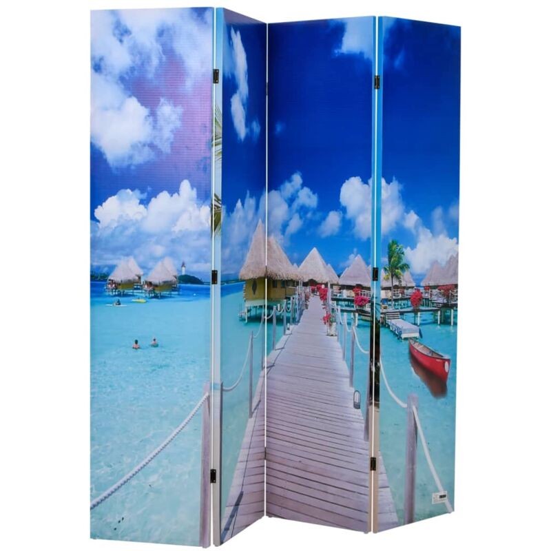 foto del prodotto paravento pieghevole 160x170 cm con stampa spiaggia vidaxl 789417