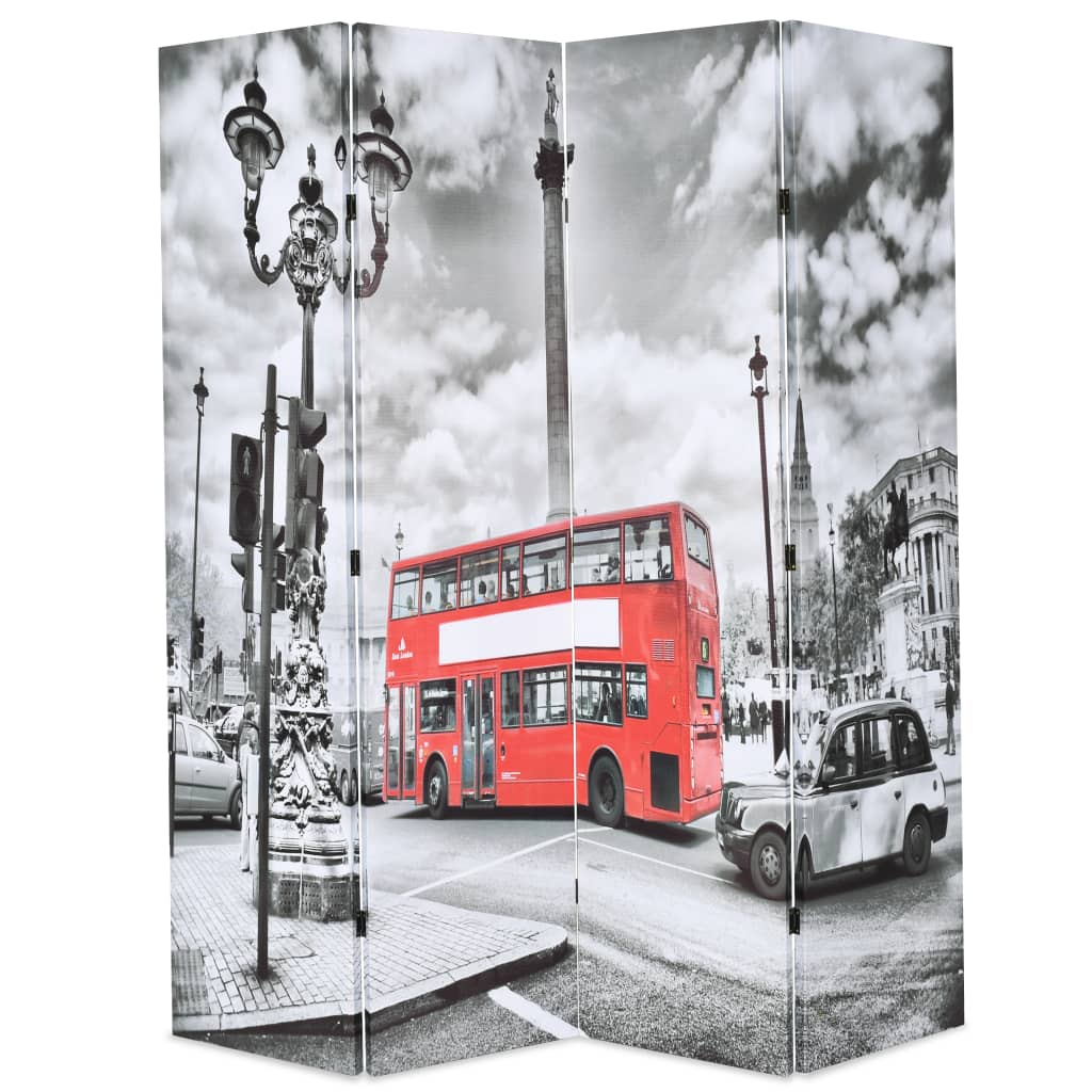 foto del prodotto paravento pieghevole 160x170 cm stampa bus londra bianco e nero cod mxl 66357