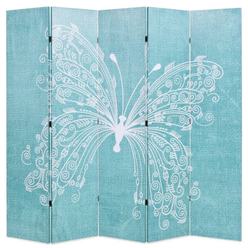 foto del prodotto paravento pieghevole 200x170 cm stampa farfalla blu cod mxl 61859