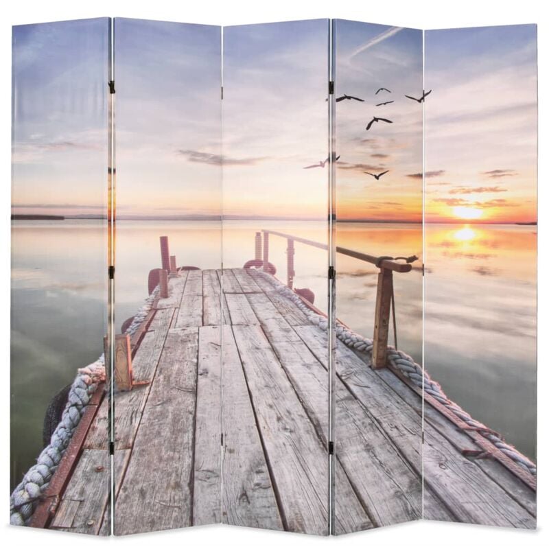foto del prodotto paravento pieghevole 200x170 cm stampa lago vidaxl