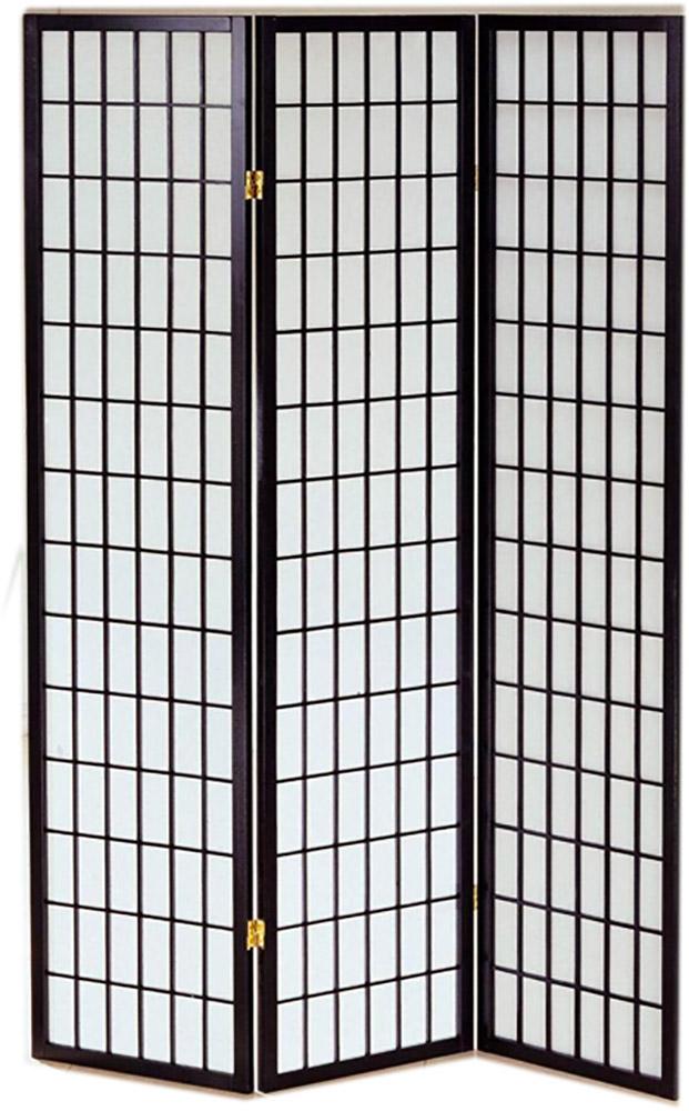 foto del prodotto paravento separ 3 pannelli 130,5x178cm in legno tosini nero