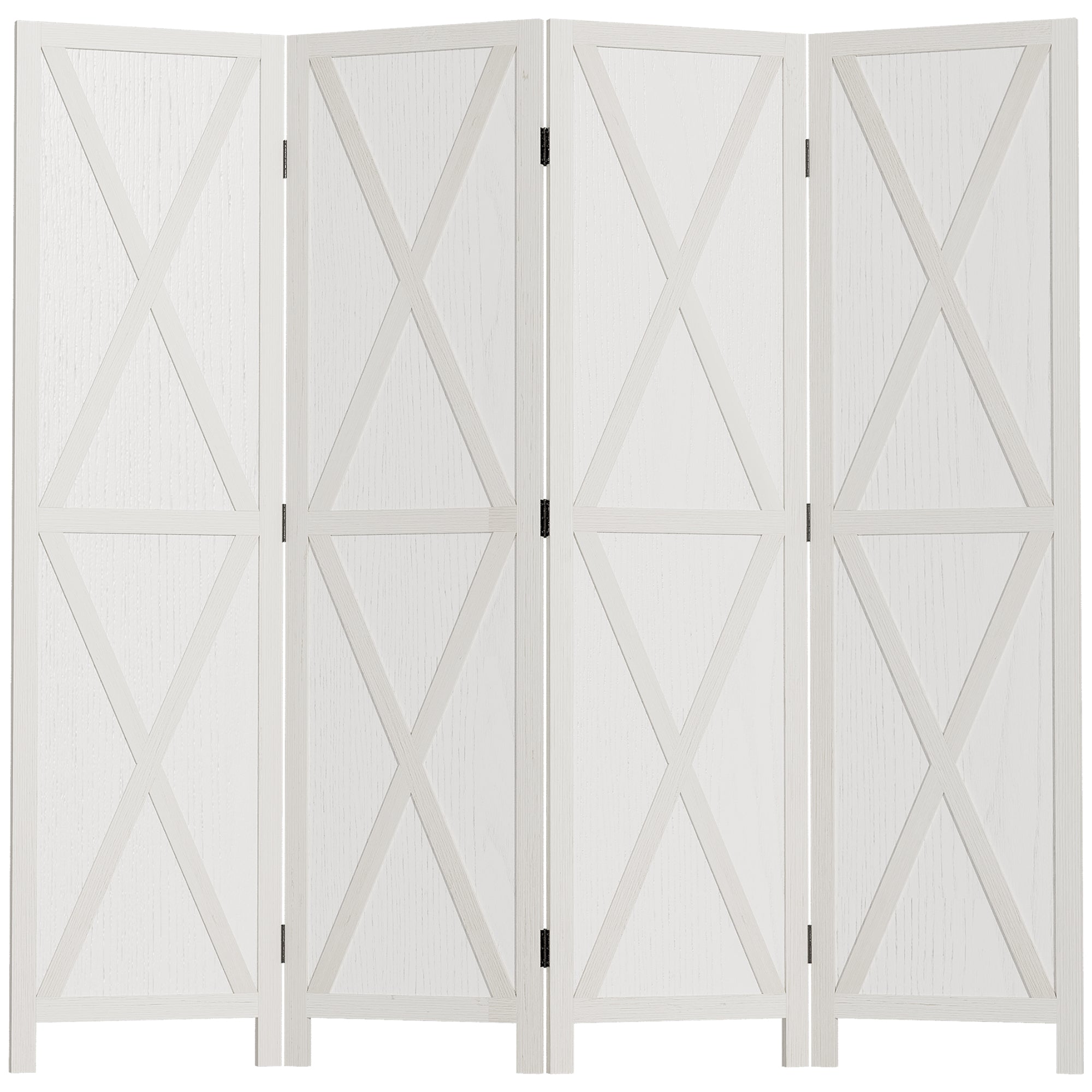 foto del prodotto paravento separè 4 ante per interni 182x170 cm in legno bianco