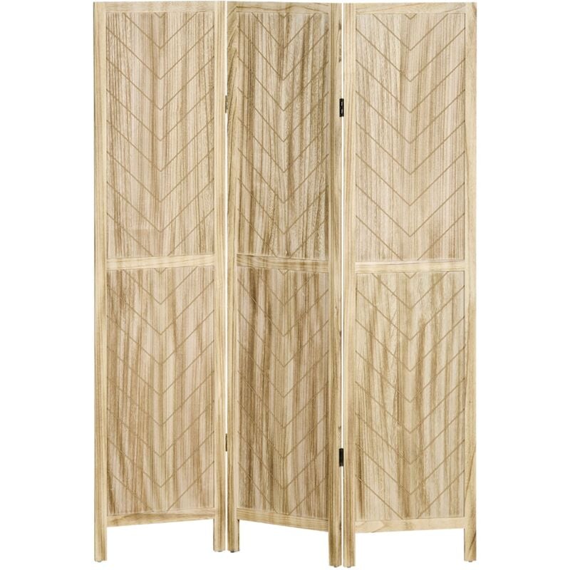 foto del prodotto paravento separ da interno 3 pannelli 120x1,6x170 cm design a spina di pesce legno naturale
