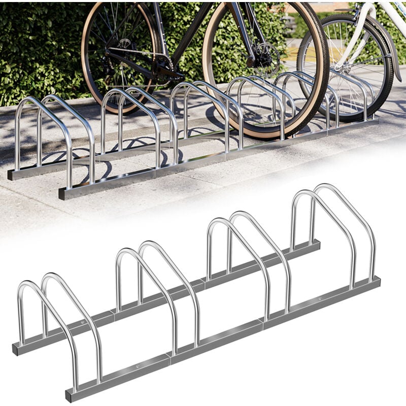 foto del prodotto parcheggio 4 posti porta bici stand rastrelliera cavalletto biciclette acciaio