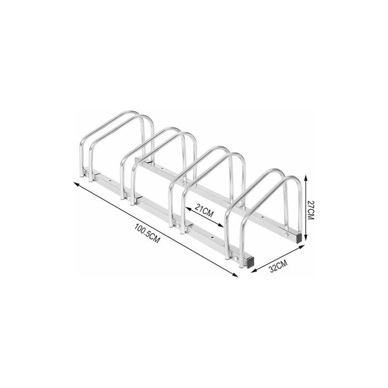 foto del prodotto parcheggio porta bici 4x posti stand rastrelliera bicicletta acciaio woltu