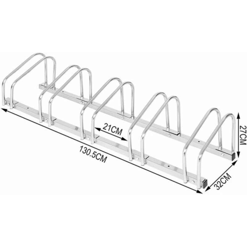 foto del prodotto parcheggio porta bici 5x posti stand rastrelliera bicicletta acciaio woltu