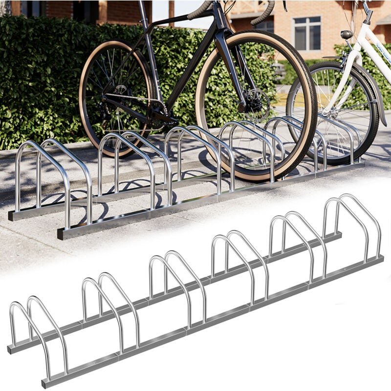 foto del prodotto parcheggio porta bici 6 posti stand cavalletto rastrelliera bicicletta acciaio