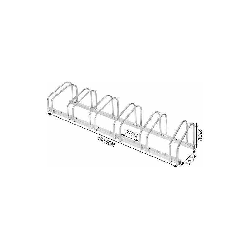 foto del prodotto parcheggio porta bici 6x posti stand rastrelliera bicicletta acciaio woltu