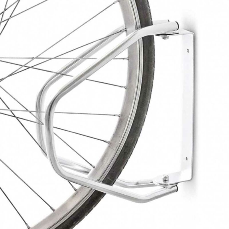 foto del prodotto parcheggio porta bici da parete 1 posto stand cavalletto bicicletta acciaio inox