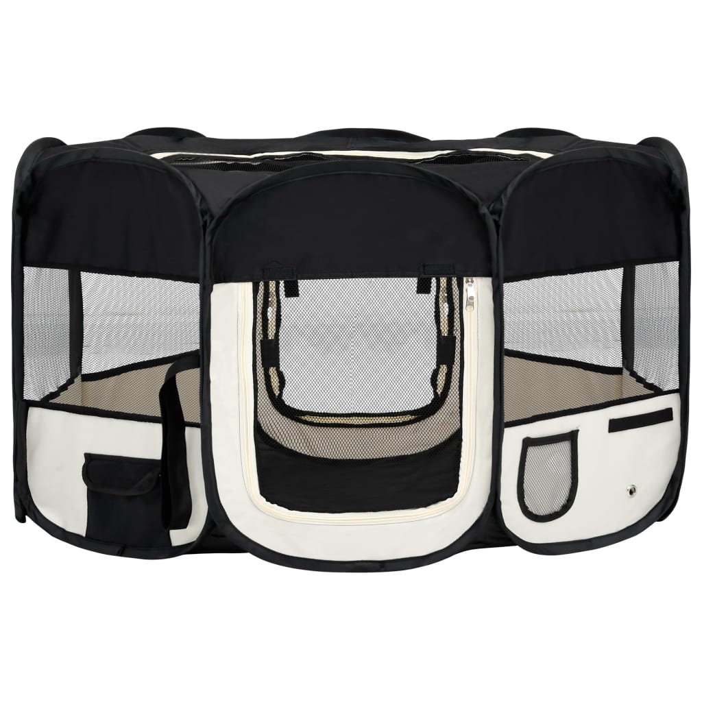 foto del prodotto parco per cani pieghevole con borsa per il trasporto 145 x 145 x 61 cm nero 02 0001729