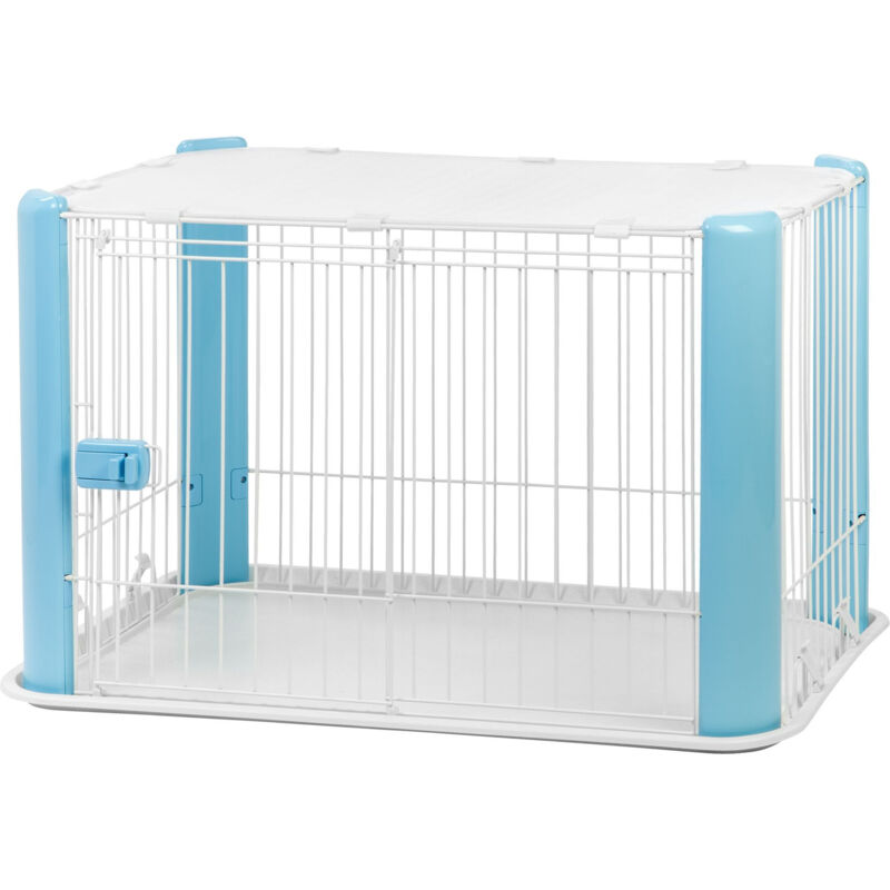 foto del prodotto parco, recinto, bruco, interno, porta scorrevole con serratura, ganci per un facile montaggio, ventilazione ottimale, per cani, cls 960, blu iris