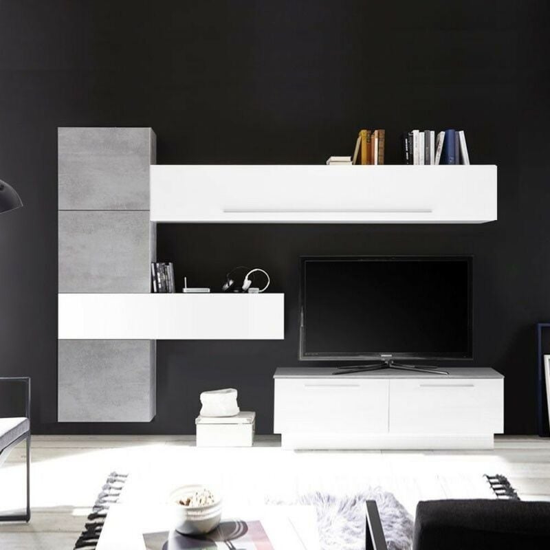 foto del prodotto parete attrezzata austin colore bianco beton