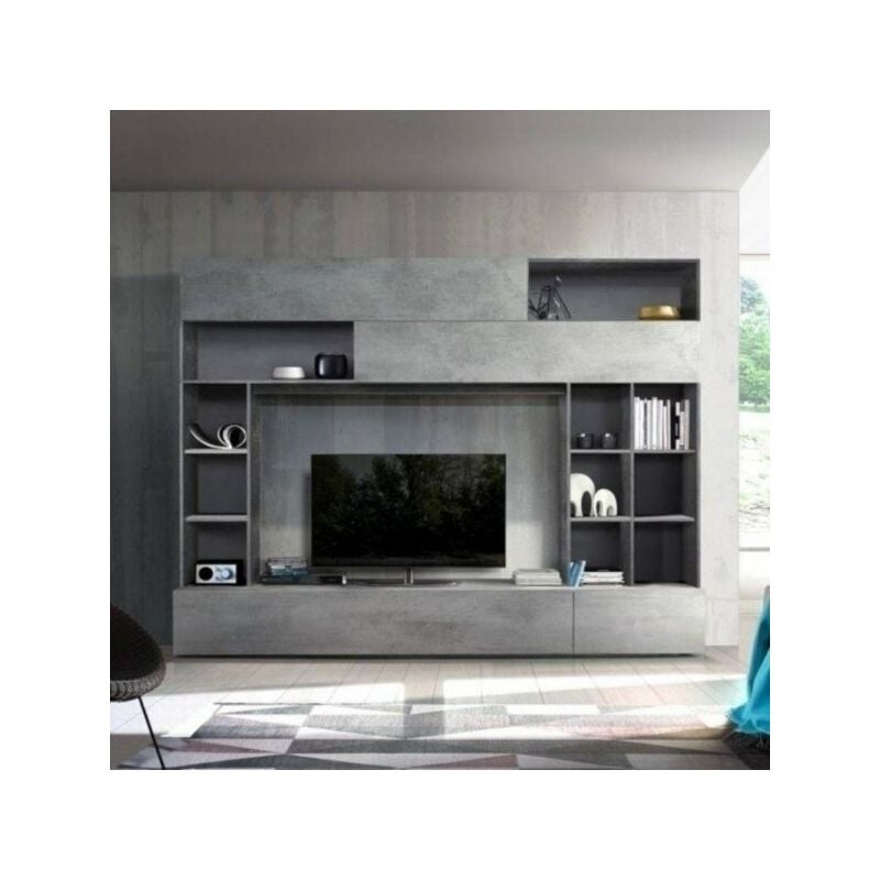 foto del prodotto parete attrezzata boran grigio ossido beton