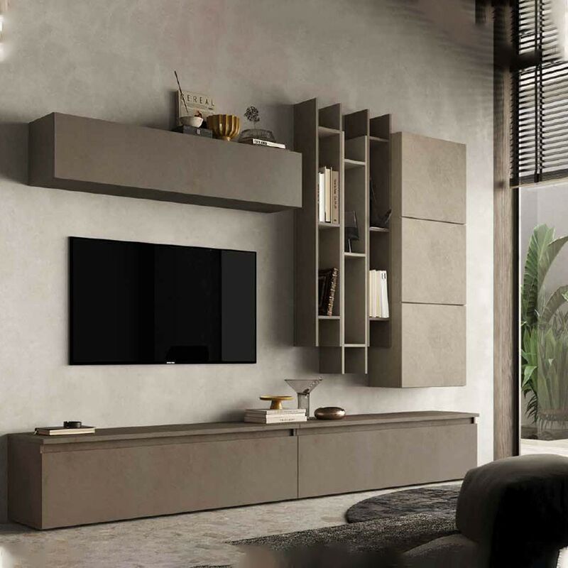 foto del prodotto parete attrezzata soggiorno comp 20, colore argilla bronzo infinity