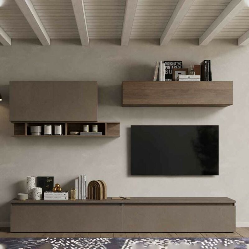foto del prodotto parete attrezzata soggiorno comp 27 infinity bronzo mercure