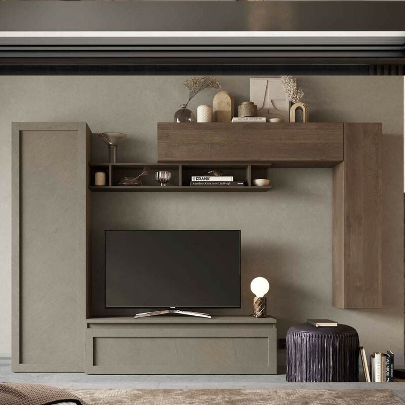 foto del prodotto parete attrezzata soggiorno comp 8, colore argilla bronzo mercure infinity