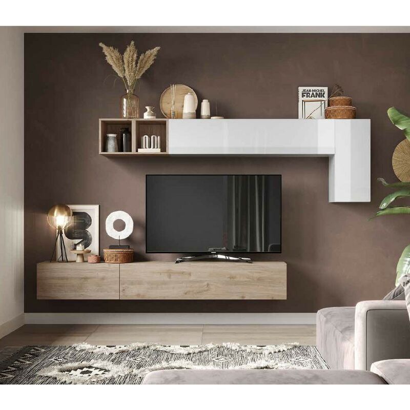 foto del prodotto parete attrezzata soggiorno l 276x180x30 comp 41 infinity cadiz bianco l.