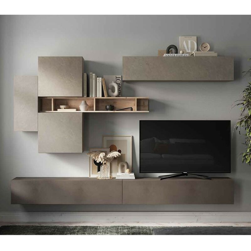foto del prodotto parete attrezzata soggiorno l 276x210x30 comp 44 infinity argilla bronzo cadiz
