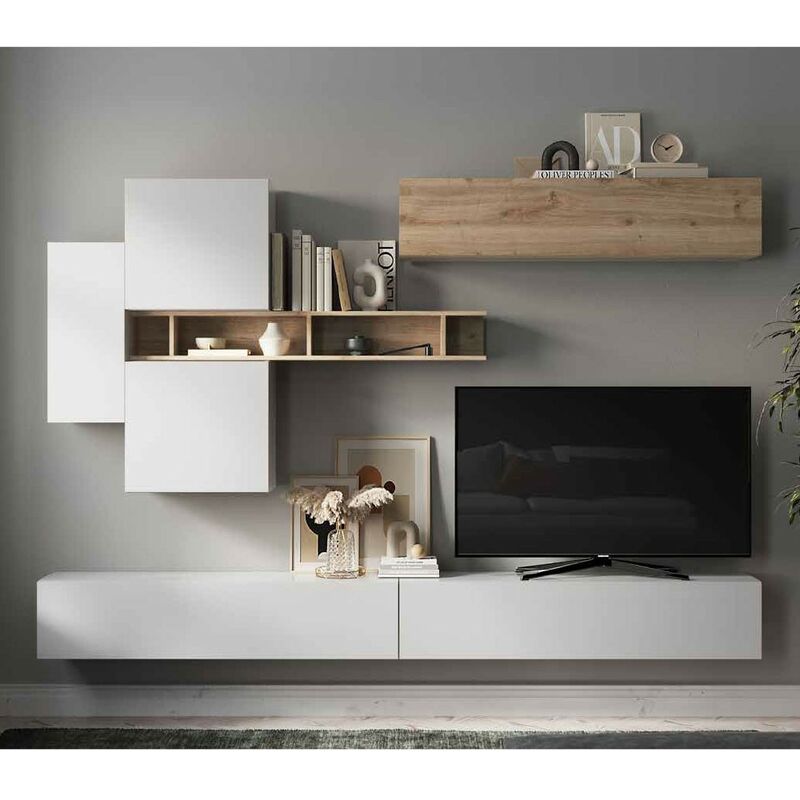 foto del prodotto parete attrezzata soggiorno l 276x210x30 comp 44 infinity cadiz bianco l.