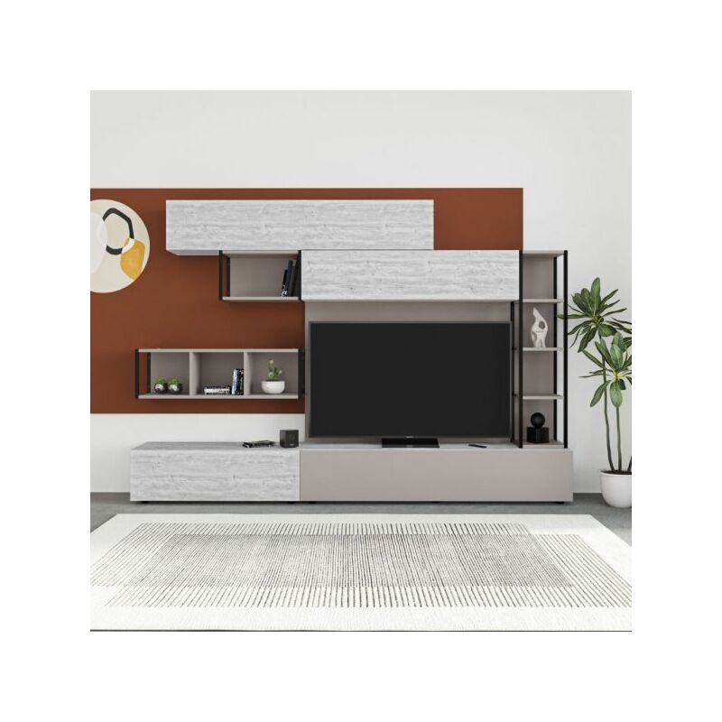 foto del prodotto parete attrezzata tronador 260 cm. light mocha e ancient white mtv234464