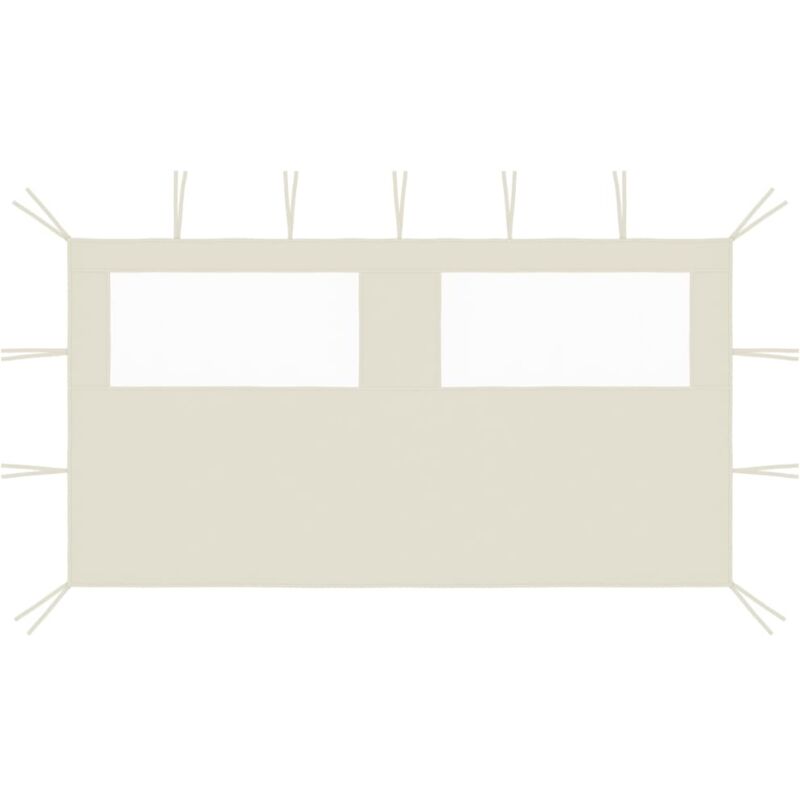 foto del prodotto parete con finestre per gazebo 4x2 m crema vidaxl