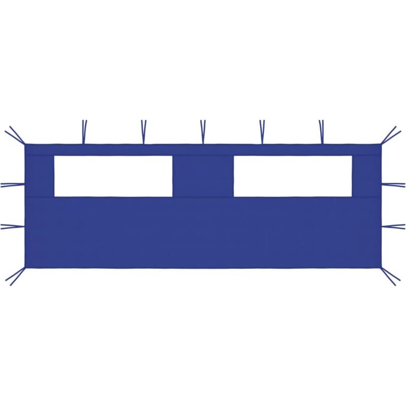 foto del prodotto parete con finestre per gazebo 6x2 m blu vidaxl
