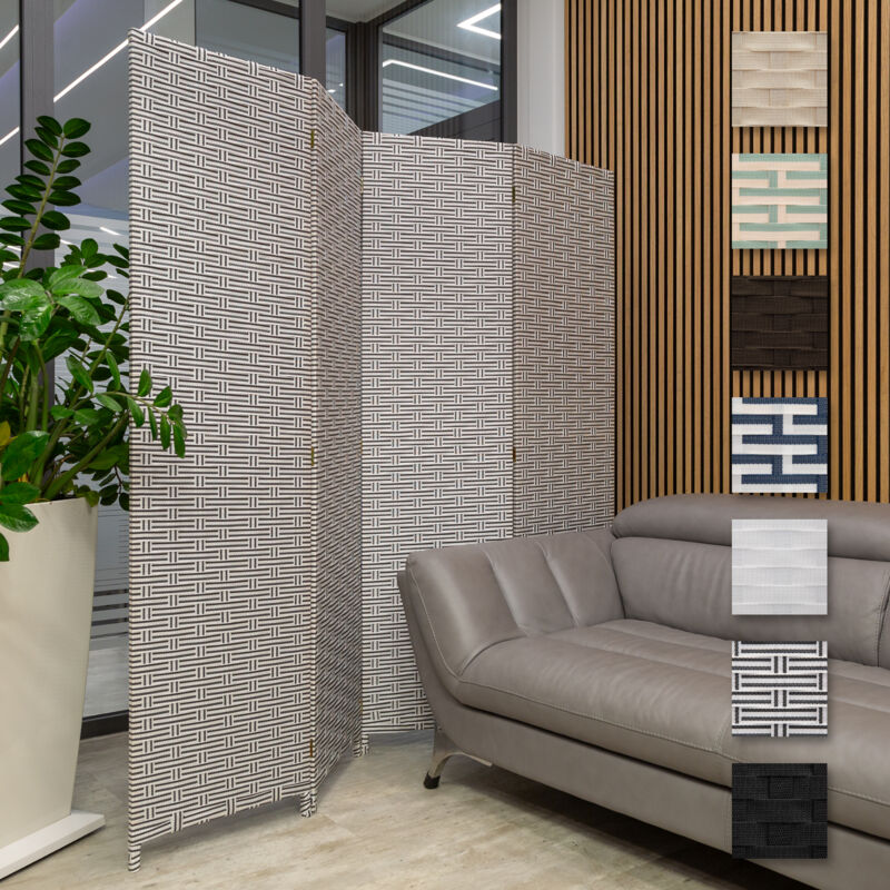 foto del prodotto parete divisoria 180x180cm 4 pezzi interno esterno - divisore di spazi paravento schermo privacy nero e bianco, 1 pezzo - hexim