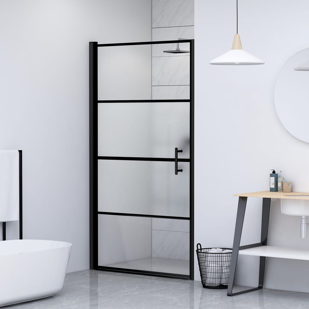 foto del prodotto parete doccia 100x178 cm vetro temperato semi smerigliato nero cod mxl 50730