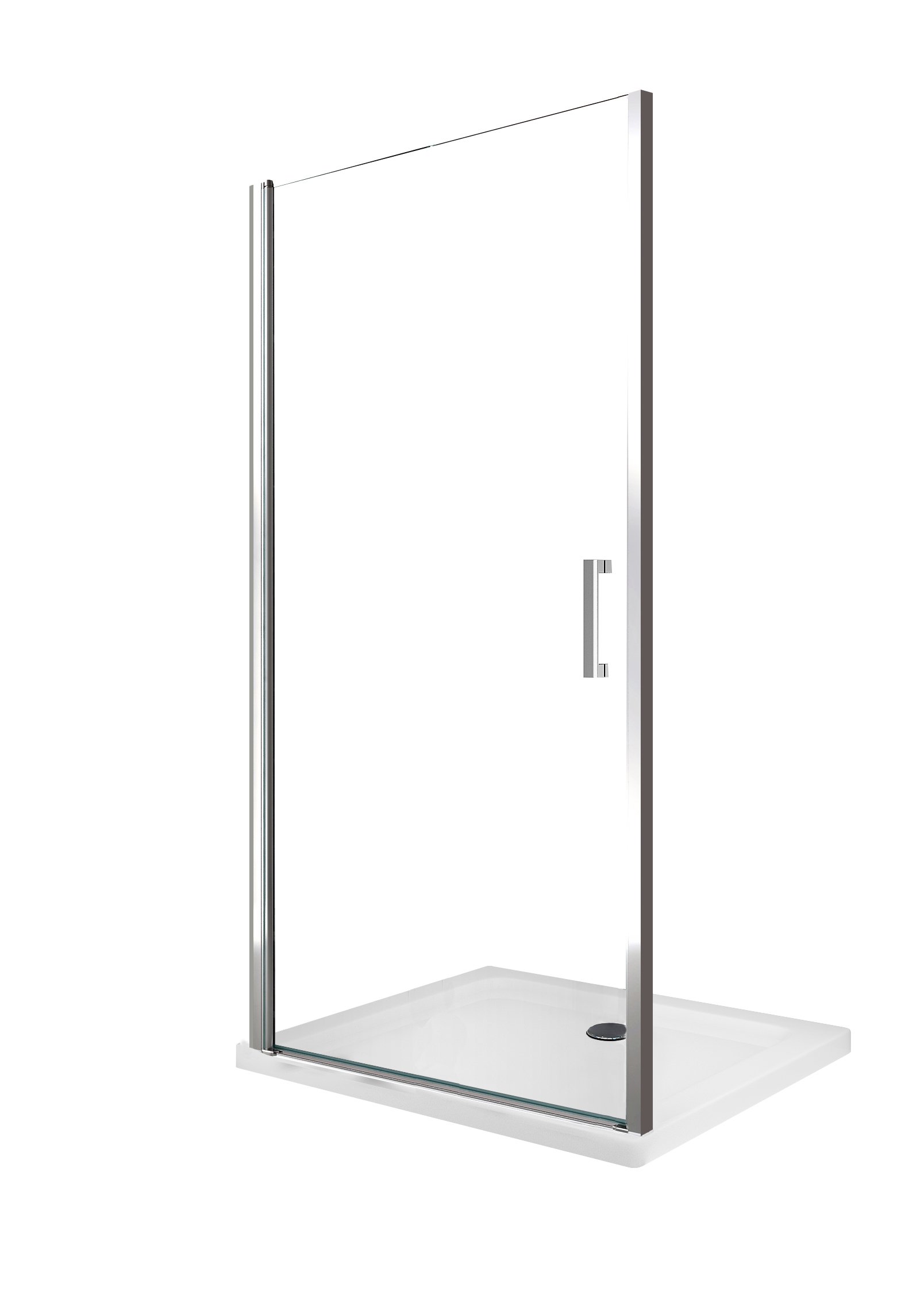 foto del prodotto parete doccia battente in nicchia vetro 8 mm easy-clean reversibile 79-83 regolabile - h 200 cm - 8 mm