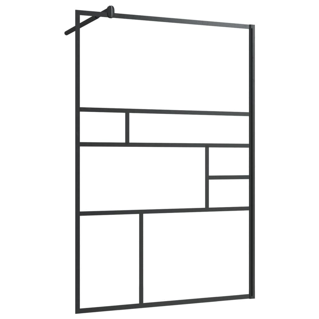 foto del prodotto parete doccia in vetro parete divisoria per vasca accessorio bagno parete divisoria doccia interno casa esg trasparente 115 x 195 cm nero 02 0002143