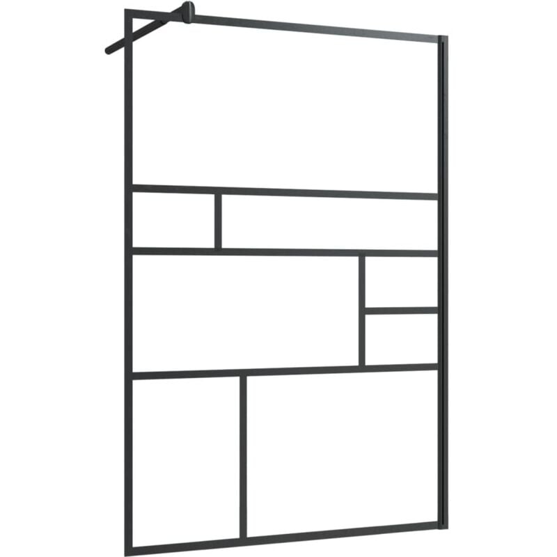 foto del prodotto parete doccia in vetro parete divisoria per vasca accessorio bagno parete divisoria doccia interno casa esg trasparente 115 x 195 cm nero
