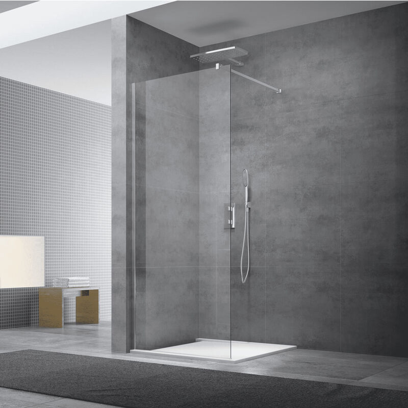 foto del prodotto parete doccia italiana 107x200 cm walk in, vetro trasparente wi110 swiss aqua technologies