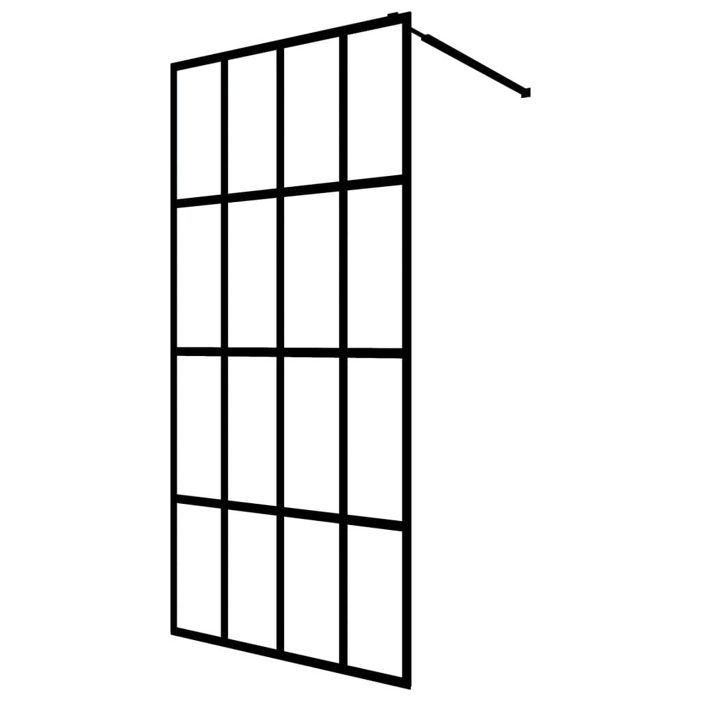 foto del prodotto parete doccia vetro temperato trasparente 80 x 195 cm acciaio inox nero 02 0003086