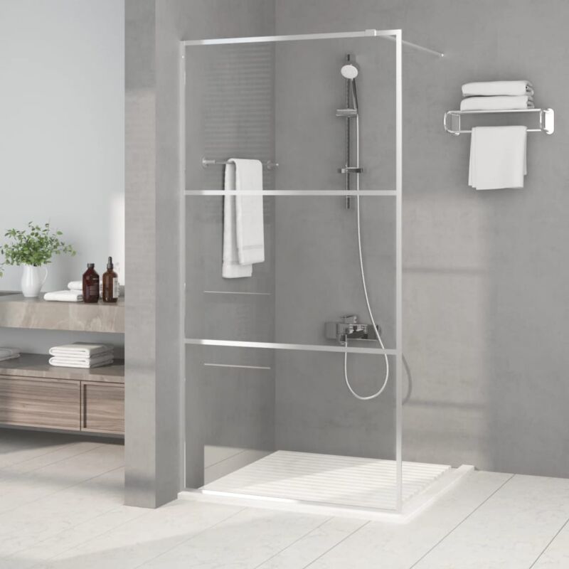 foto del prodotto parete doccia walk in argento 100x195 cm vetro trasparente esg vidaxl 186568