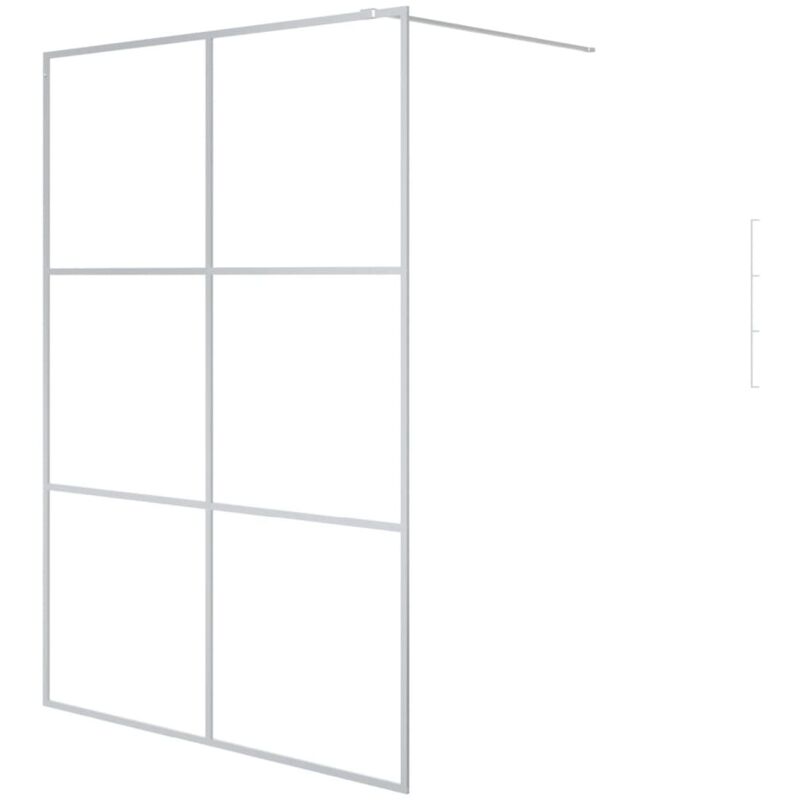foto del prodotto parete doccia walk in argento 140x195 cm vetro trasparente esg - vidaxl