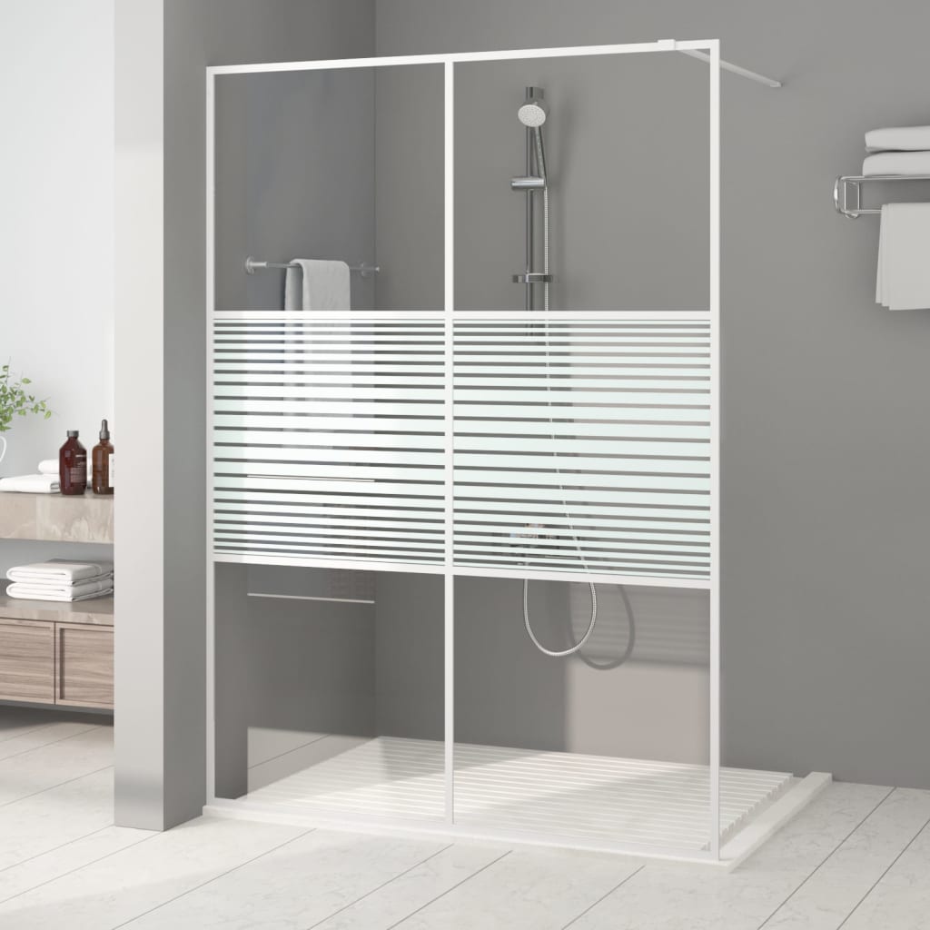 foto del prodotto parete doccia walk in bianca 140x195 cm vetro trasparente esg