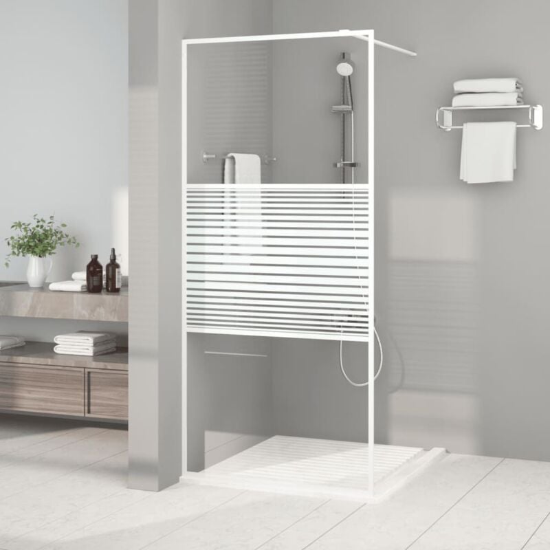 foto del prodotto parete doccia walk in bianca 90x195 cm vetro trasparente esg vidaxl 569327