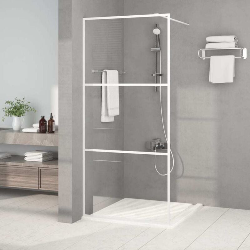 foto del prodotto parete doccia walk in bianca 90x195 cm vetro trasparente esg vidaxl