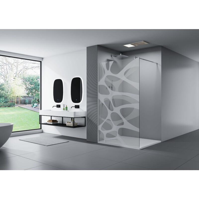 foto del prodotto parete doccia walk in modello wave in vetro temprato satin ex101 con rivestimento anti calcare nano larghezza selezionabile 1200mm