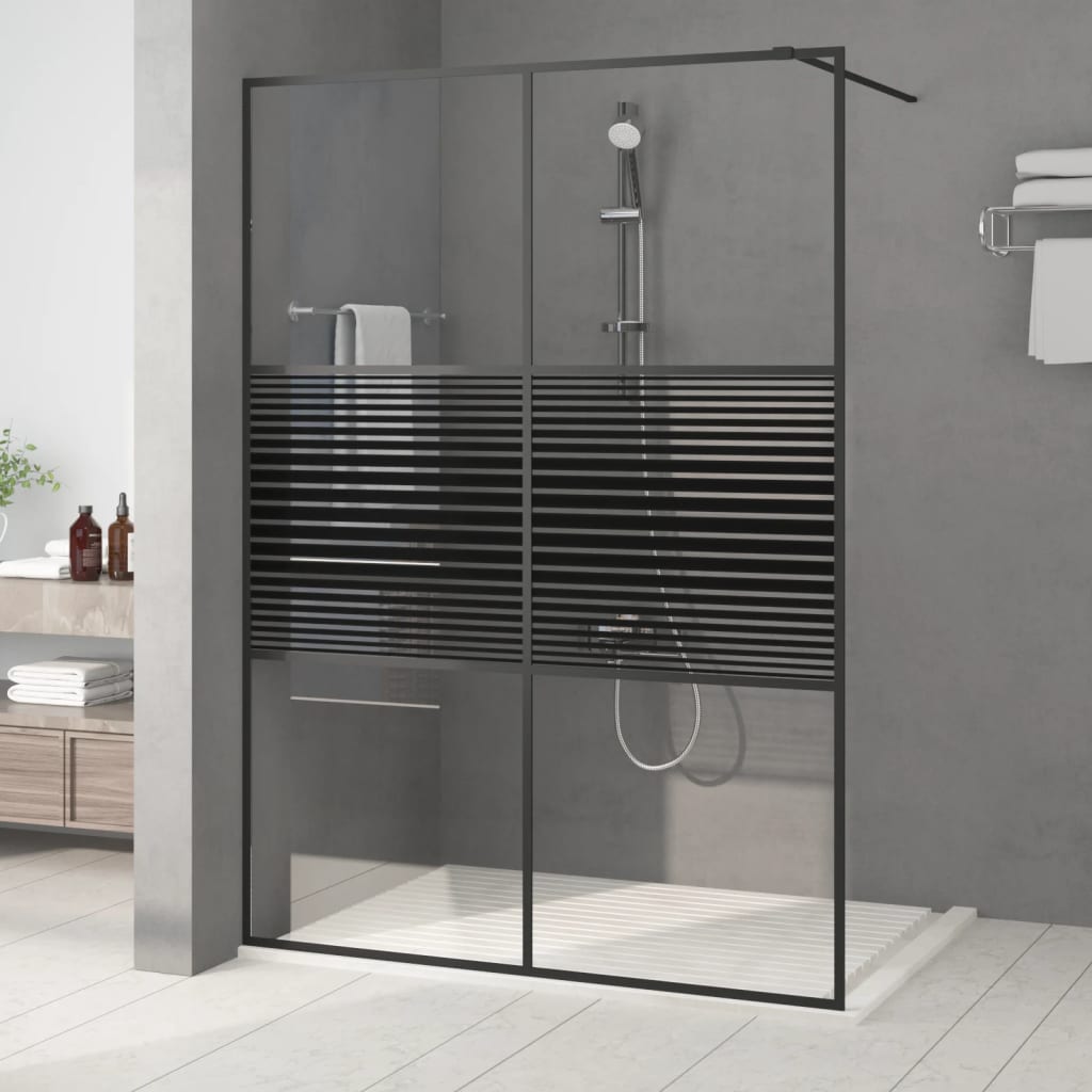 foto del prodotto parete doccia walk in nero 140x195 cm vetro trasparente esg cod mxl 40437