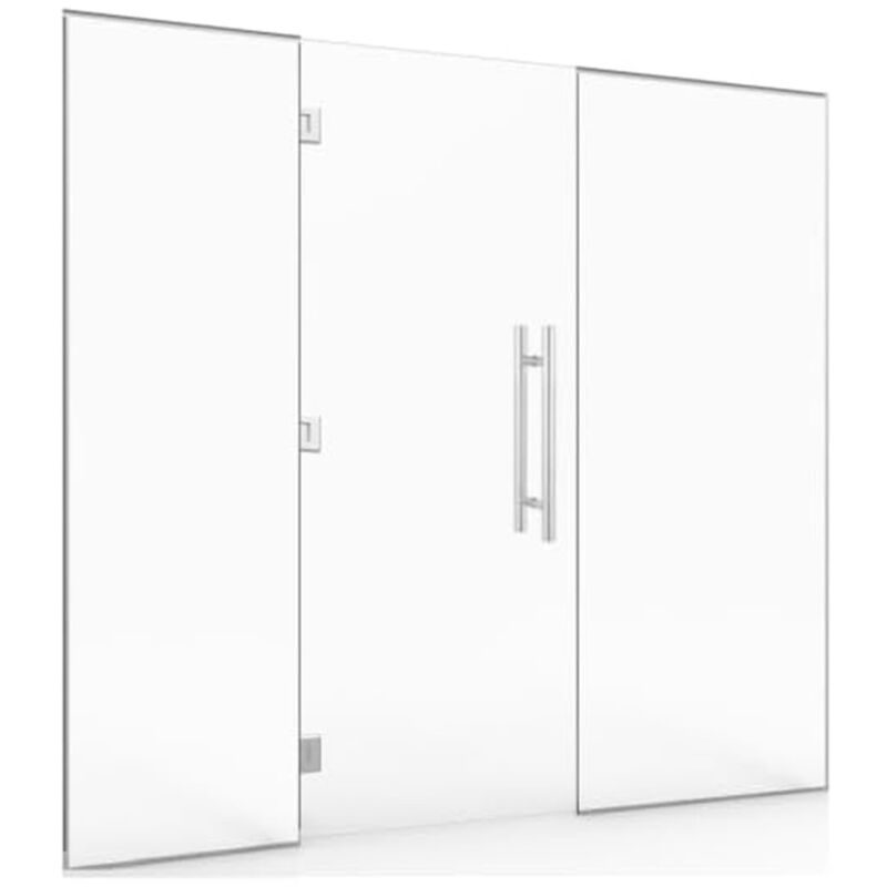 foto del prodotto parete in vetro con porta per hammam e bagno 180 x 190 vetro di sicurezza trasparente da 8 mm