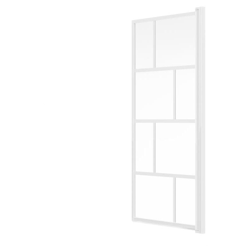 foto del prodotto parete per vasca da bagno girevole stile industriale 70 x 140 cm bianco opaco vetro rivanon