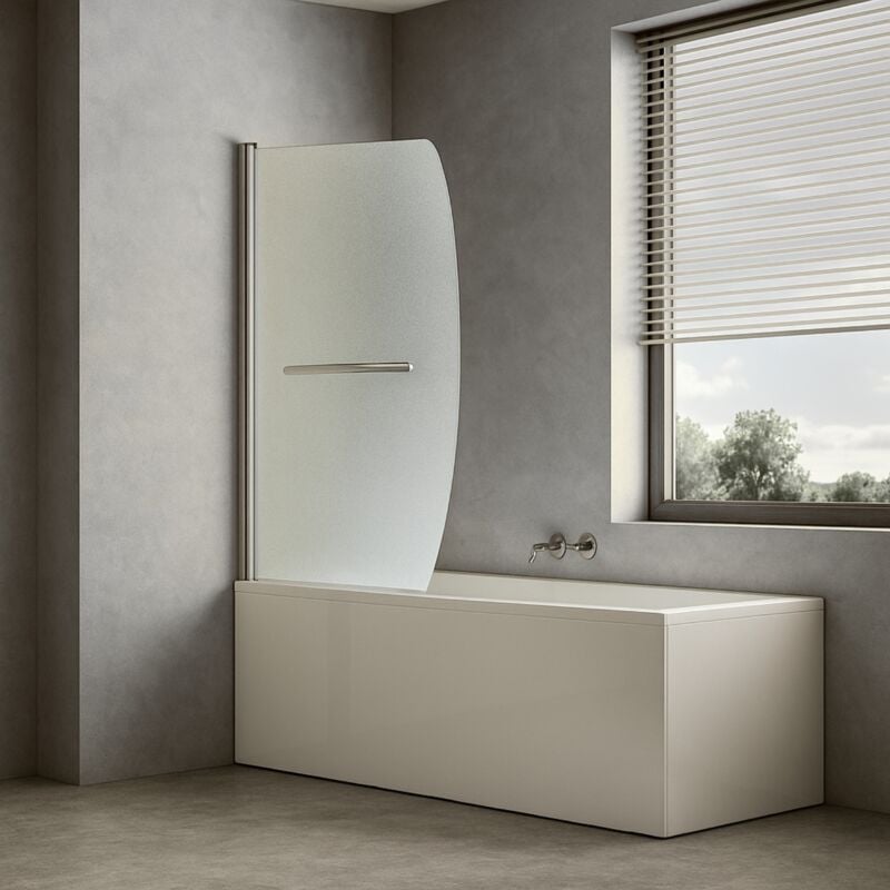foto del prodotto parete sopra vasca anta singola vetro temperato 140x90cm orientabile 180 gradi tipo di cristallo stampato confezione 1