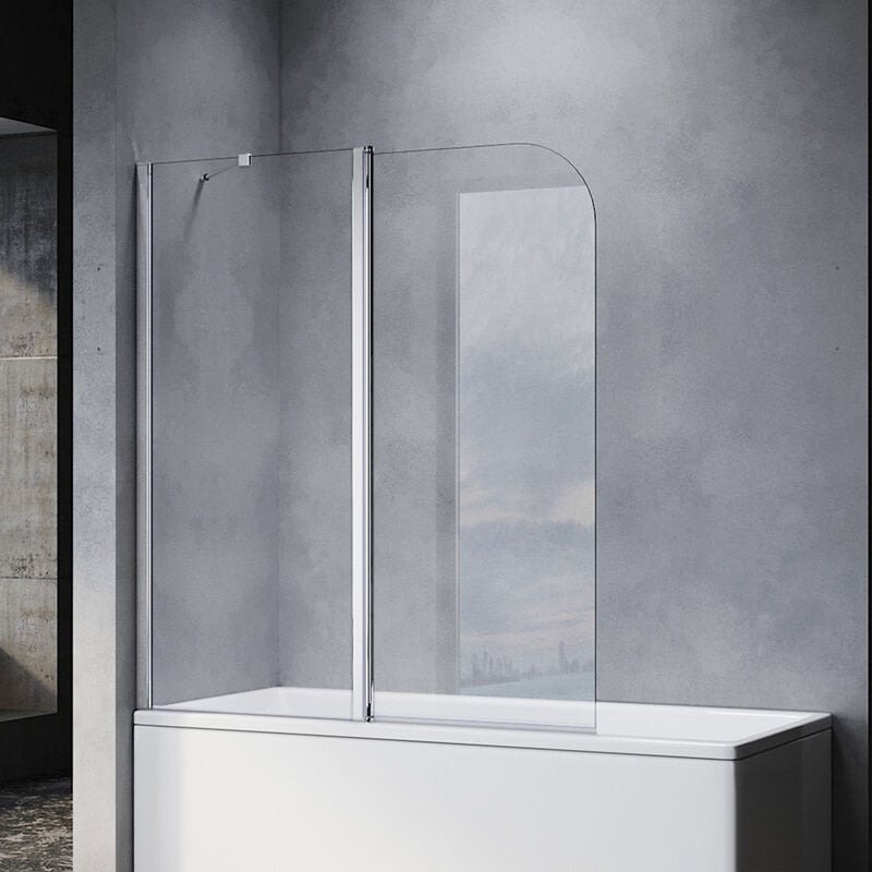 foto del prodotto parete vasca da bagno doccia 120x140cm,strisce di vetro smerigliato 5mm con barra stabilizzatrice,attacco vasca, schermo doccia per vasca sonni