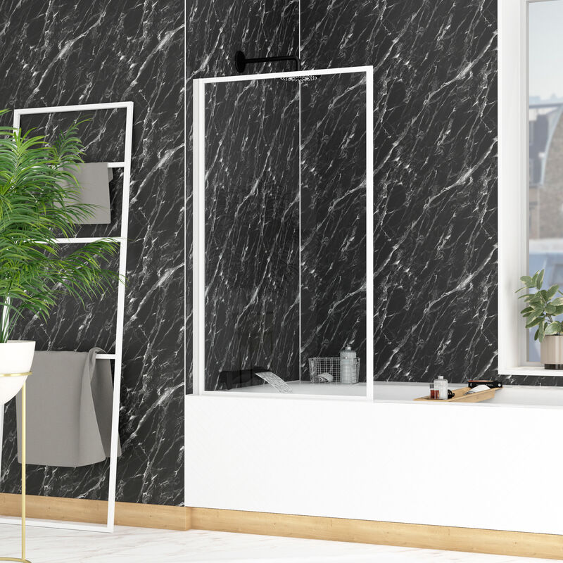 foto del prodotto parete vasca ribaltabile 75x130cm bianca white contouring screen