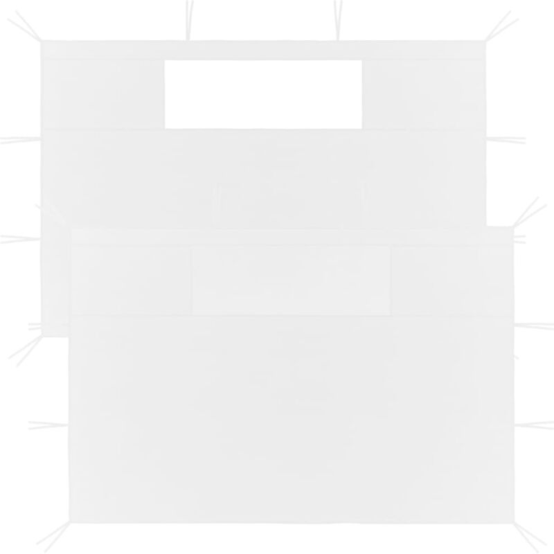 foto del prodotto pareti con finestre per gazebo 2 pz bianche - vidaxl