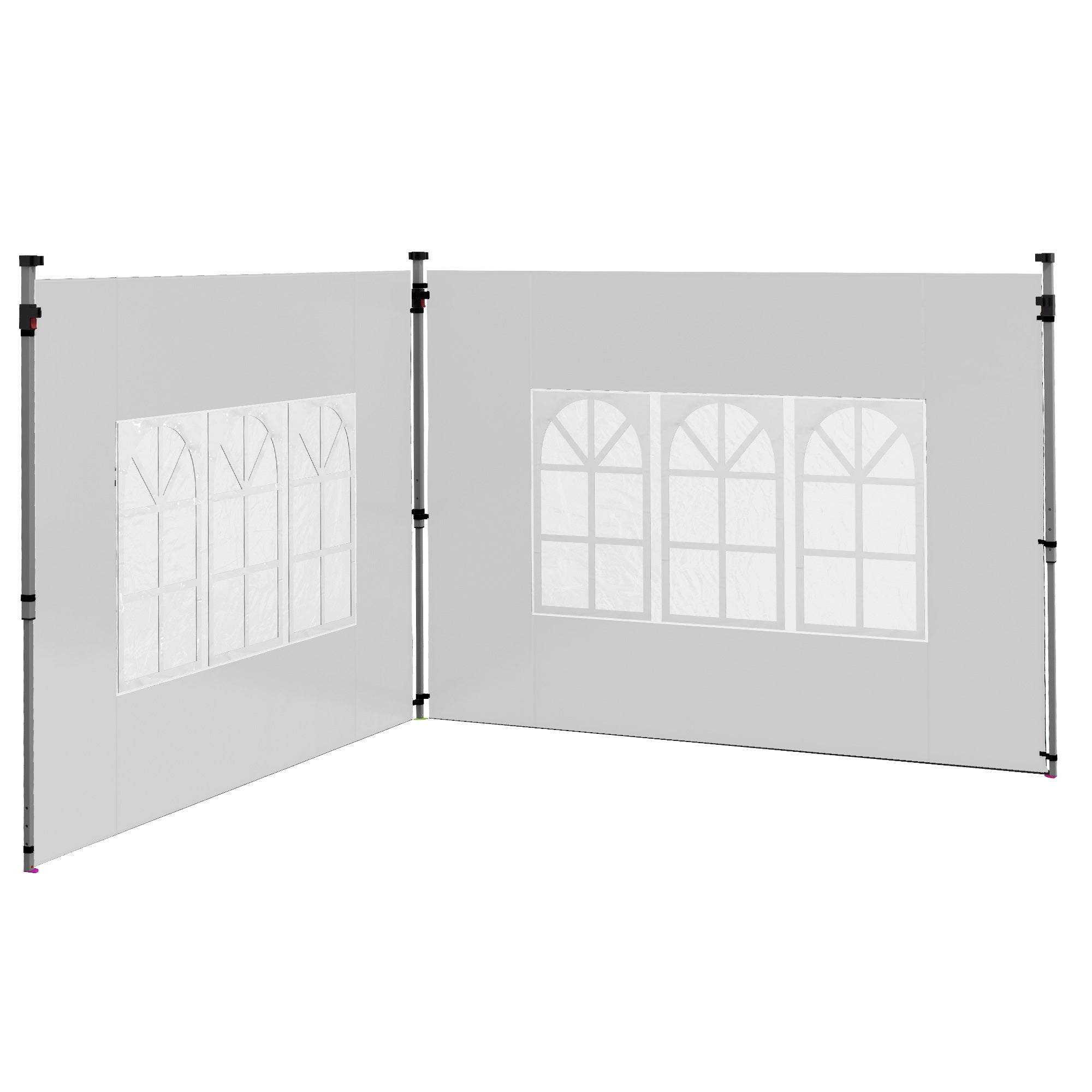 foto del prodotto pareti per gazebo 3x3m o 3x4m 295x195 cm in plastica e tessuto oxford bianco