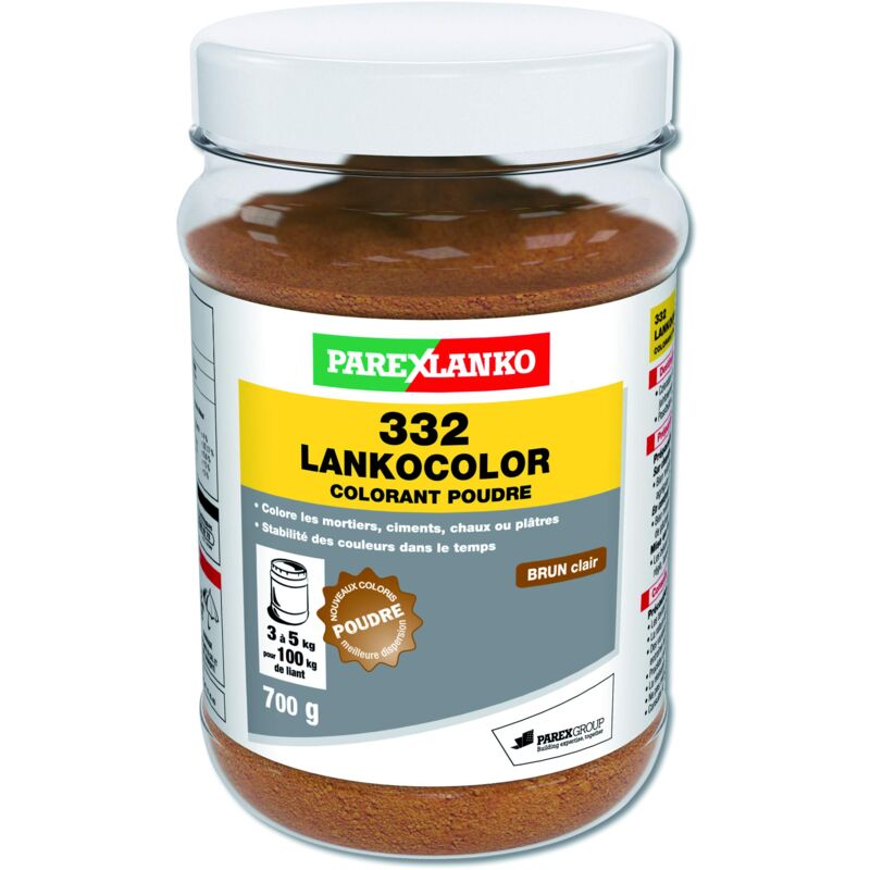 foto del prodotto parexlanko 332 lankocolor, colorante in polvere per malte, cementi, calce o gesso, marrone chiaro, 700 g